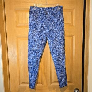 Ralph Lauren Blue Paisley Straight Leg Pants